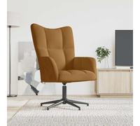 QZZCED Poltrona Relax in velluto marrone Poltrona Relax girevole a 360° con struttura in acciaio e base a croce per il massimo comfort