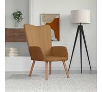 QZZCED Poltrona Relax in velluto marrone Poltrona Relax imbottita in velluto morbido, struttura in acciaio e gambe in legno, stabile e durevole per la decorazione della casa