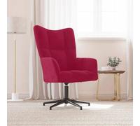 QZZCED Poltrona Relax in Velluto Rosso Vino Rosso Rosso Poltrona Relax Girevole a 360° con Struttura Acciaio e Base Croce per Massimo Comfort