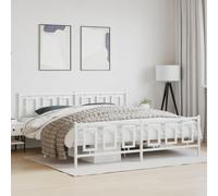 QZZCED Robusta struttura per letto in metallo con testiera e pediera, base con doghe in acciaio e gambe centrali per un maggiore sostegno, design elegante con spazio di archiviazione