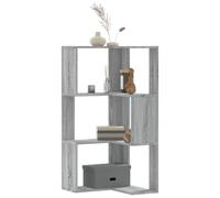 QZZCED Scaffale angolare a 3 livelli, in legno grigio Sonoma 50 x 50 x 102 cm, struttura robusta e stabile, per riporre oggetti, organizzazione efficiente degli spazi, libreria ad angolo