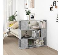 QZZCED Scaffale divisorio per ambienti grigio calcestruzzo 100 x 24 x 94 cm con 3 scomparti spaziosi, organizer per libri e stoccaggio multifunzionale per casa e ufficio