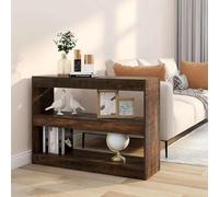 QZZCED Scaffale divisorio per ambienti in colore rovere fumato, 100 x 30 x 72 cm, mobile libreria multiuso con design elegante, per organizzare libri, riviste, DVD e dispositivi