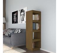 QZZCED Scaffale divisorio per ambienti in legno di pino massiccio, 40 x 35 x 135 cm, scaffale multiuso per libri, riviste DVD e decorazioni, mobile di stoccaggio robusto ed elegante