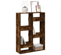 QZZCED Scaffale in legno di ingegneria rovere fumato 100 x 33 x 135 cm con 6 ripiani spaziosi, libreria classica decorativa e pratica per l'organizzazione di libri, divisore