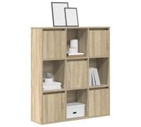 QZZCED Scaffale in legno per ingegneria quercia Sonoma 89 x 24 x 101,5 cm - Organizer per libri e stoccaggio versatile con porta regolabile, struttura stabile e resistente