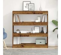 QZZCED Scaffale per libri in legno vecchio 100 x 30 x 103 cm con design moderno e finitura opaca, ideale per soggiorno, camera da letto o ufficio, ampio spazio di archiviazione