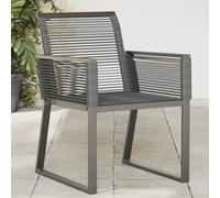 QZZCED Sedie da giardino 2 pezzi rattan sintetico nero, materiale durevole e struttura robusta in acciaio, schienale di sostegno e braccioli bassi per il massimo comfort, leggero