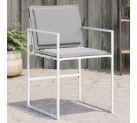 QZZCED Sedie da giardino con cuscini 4 pezzi in acciaio e textilene bianco, mobili da esterno impermeabili e UV, struttura robusta e pieghevole, per riporre oggetti compatti, fodere