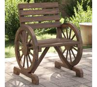 QZZCED Sedie da giardino in legno massello di abete con schienale e braccioli confortevoli, design ruota del carrello per patio o terrazza, sedia esterna resistente all'umidità,