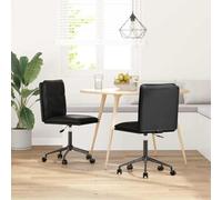 QZZCED Sedie da sala da pranzo 2 pezzi in pelle sintetica nera sedie da pranzo con struttura robusta e seduta comoda, design elegante per la casa.