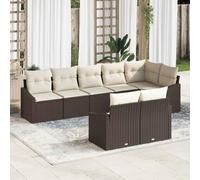 QZZCED Set da pranzo da giardino moderno con tavolo e 8 posti, mobili esterni in polyrattan e acciaio verniciato a polvere, configurazione modulare e stoccaggio nascosto