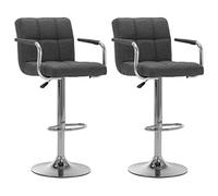 QZZCED Set di 2 sgabelli da cucina con seduta girevole a 360° e meccanismo di sollevamento a gas, struttura in acciaio cromato e schienale imbottito per asta o decorazione moderna