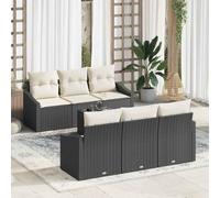 QZZCED Set di divani da giardino con cuscini e struttura in acciaio, set modulare esterno con braccioli e schienale in polyrattan, mobili per terrazza e patio con design quadrato