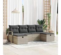 QZZCED Set di divani da giardino con cuscini, set di mobili esterni in polyrattan, design modulare per terrazza e patio, resistente alle intemperie e confortevole, organizzabile