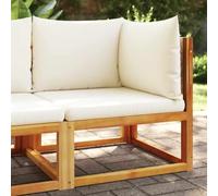 QZZCED Set di divani da giardino in legno di acacia con cuscini in rattan tessuto, mobile esterno modulare per terrazza e patio, struttura robusta, fodera rimovibile e lavabile,