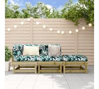 QZZCED Set di divani da giardino in legno, set di mobili esterni per patio e terrazza con design modulare e struttura robusta, seduta comoda con schienale