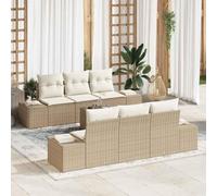 QZZCED Set di divani da giardino in polyrattan con tavolo e cuscini, set di mobili esterni moderni per terrazza e patio, design modulare con stoccaggio e struttura in acciaio