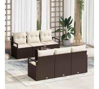 QZZCED Set di divani da giardino in polyrattan moderno con tavolo e 6 poltrone, mobili da esterno resistenti ai raggi UV e telaio in acciaio verniciato a polvere, configurazione modulare