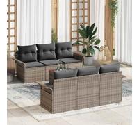 QZZCED Set di divani da giardino in polyrattan modulare con stoccaggio integrato impermeabile, mobili da esterno con struttura in acciaio rivestito e cuscini imbottiti, design