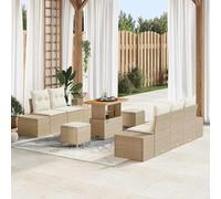 QZZCED Set di divani da giardino moderno con cuscini, mobili esterni in polyrattan e acciaio, set modulare per terrazza con spazi nascosti e federe