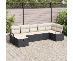 QZZCED Set di divani da giardino moderno con cuscini rimovibili, materiale polyrattan resistente ai raggi UV, design modulare per esterni, texture tessuta e forme geometriche