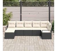 QZZCED Set di divani da giardino moderno con deposito nascosto, mobili da esterno in polyrattan e acciaio, set modulare per terrazza con cuscini in cotone, resistente ai raggi UV