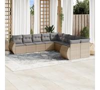 QZZCED Set di divani da giardino modulari con cuscini sfoderabili, mobili da esterno in rattan PE per terrazza e patio, design flessibile e confortevole per spazi esterni