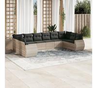 QZZCED Set di divani da giardino modulari con cuscini sfoderabili, mobili da esterno in rattan PE per terrazza e patio, design flessibile e confortevole per spazi esterni