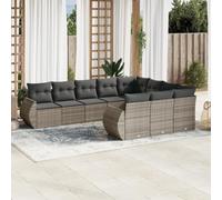 QZZCED Set di divani da giardino modulari con cuscini sfoderabili, mobili da esterno in rattan PE per terrazza e patio, design flessibile e confortevole per spazi esterni