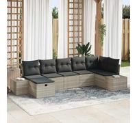 QZZCED Set di divani da giardino modulari in polyrattan intrecciato, resistente alle intemperie e facile montaggio per patio o terrazza, con utensili, dimensioni 55 x 62 x 69 cm