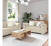 QZZCED Set di divani moderni 3 pezzi con cuscino grigio tessuto, 219 x 77 x 82 cm, set di poltrona, divano 2 e 3 posti per interni ed esterni, struttura in acciaio resistente e finitura