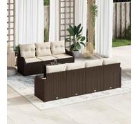 QZZCED Set di divani modulari da giardino, 7 pezzi, in polyrattan e acciaio in polvere, mobili moderni con tavolo e sedute comode per il relax all'aperto, resistente