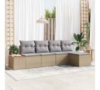 QZZCED Set di divani modulari per esterni con cuscini, set di mobili da giardino in polyrattan e acciaio, resistente ai raggi UV e alle intemperie, configurazione versatile