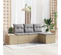 QZZCED Set di divani modulari per esterni con stoccaggio, mobili da giardino in acciaio e polyrattan, configurazione flessibile per terrazza o patio, resistente ai raggi UV