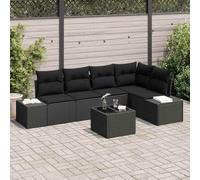 QZZCED Set di divani modulari per giardino con stoccaggio, mobili da esterno in polyrattan e acciaio, per terrazza e balcone, design moderno con cuscini e schienale confortevole