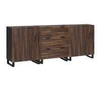 QZZCED Set di mobili da bagno 3 pezzi, marrone 180 x 33 x 75 cm, credenza in legno massello con cassetti e armadi per riporre oggetti in stile rustico e funzionale per interni,