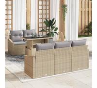 QZZCED Set di mobili da esterno moderno con tavolo in vetro e cuscini estraibili, set da giardino e terrazza in polyrattan resistente ai raggi UV, design elegante per spazi