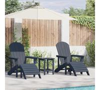 QZZCED Set di mobili da giardino, 3 pezzi, blu marino, 38 x 38 x 46 cm, set esterno in plastica resistente e leggera, per terrazza, design elegante e confortevole per spazi