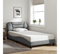 QZZCED Struttura per letto con testiera imbottita, design laterale ondulato e doghe in legno per supporto robusto, tessuto traspirante e durevole, con cerniera per un facile trasporto