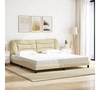 QZZCED Struttura per letto con testiera imbottita, design laterale ondulato e doghe in legno per supporto robusto, base per letto moderna con tessuto traspirante e testiera