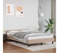 QZZCED Struttura per letto con testiera in similpelle Cappuccino 120 x 200 cm, base solida con doghe in legno, supporto stabile e durevole per camera da letto spiegazione