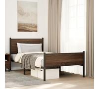 QZZCED Struttura per letto in acciaio con testiera, base a doghe metalliche e spazio di stoccaggio, supporto stabile per materasso (non incluso)