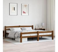 QZZCED Struttura per letto in legno di pino marrone miele 180 x 200 cm, base solida con doghe di supporto, mobile per camera da letto moderno e durevole per adulti **Analisi