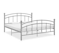 QZZCED Struttura per letto in metallo grigio, 140 x 200 cm, base solida con rivestimento in polvere e doghe robuste per supporto, design durevole per materasso 140 x 200 cm, base letto