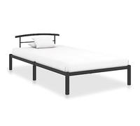 QZZCED Struttura per letto in metallo nero 100 x 200 cm, base solida con doghe di supporto, facile montaggio, creando un'atmosfera elegante nella camera da letto, esclude il materasso