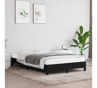 QZZCED Struttura per letto in tessuto nero, 120 x 190 cm, con doghe in legno e gambe robuste, base per letto semplice e traspirante per un sonno riparatore, solo telaio (senza materasso)