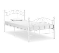 QZZCED Struttura per letto singolo in metallo bianco 90 x 200 cm, base solida con doghe robuste e rivestimento in polvere per durata, supporto ottimale e comfort, solo telaio per letto