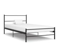 QZZCED Struttura per letto singolo in metallo nero 100 x 200 cm, base solida con doghe metalliche flessibili e rivestimento in polvere resistente, per materasso 200 x 100 cm, design