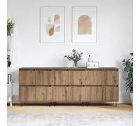 QZZCED Tavole laterali 3 pezzi rovere Artisan credenza classica con ampio spazio di archiviazione e funzione espositore, mobile in legno resistente per organizzare la tua casa 180 x 35 x 7